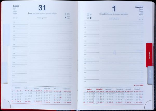 Kalendarz książkowy A4 dzienny C2  wycinane registry BESKIDY
